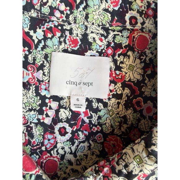 Cinq a Sept  Women's Lizzie Peplum Multicolor Floral Party Print Jacket Sz 6 - Picture 3 of 8